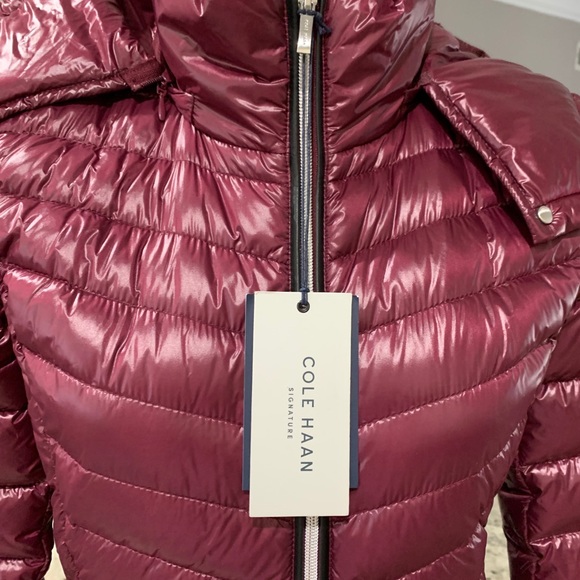 Lightweight coat Cole Haan glossy womens ultra S - Picture 4 of 8